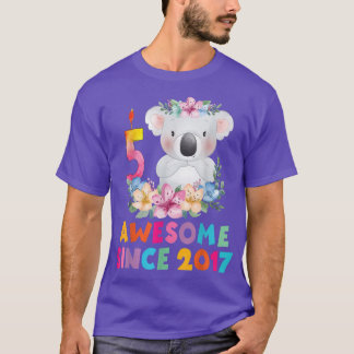 Cute koala beer 5 jaar verjaardagskleding voor jon t-shirt