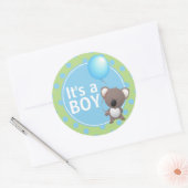 Cute Koala Beer Baby Boy Ronde Sticker (Envelop)