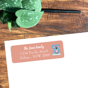 Cute Koala Beer Baby shower Return Address Label