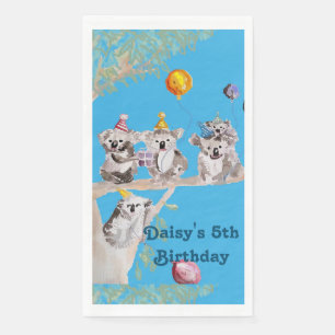 Cute Koala Beer Birthday Animal Party Serviette Servet