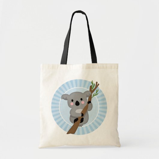 Cute Koala Beer - Blue Grey Tote Bag (Voorkant)
