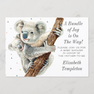 Cute Koala Beer bundel Joy Baby shower Kaart