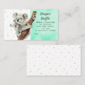 Cute Koala Beer Diaper Raffle Baby shower Ticket (Voorkant / Achterkant)