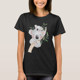 Cute Koala Beer en Baby Realistische Waterverf T-shirt