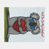 Cute Koala Beer Fleece Deken (Voorkant (Horizontaal))