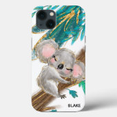 Cute Koala Beer Foliage Name iPhone/iPad case (Achterkant)