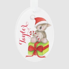 Cute koala beer gepersonaliseerd cadeau label Kers Ornament