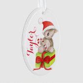 Cute koala beer gepersonaliseerd cadeau label Kers Ornament (voorkant)
