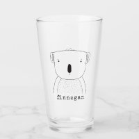 Cute Koala Beer Line Illustration Custom Name