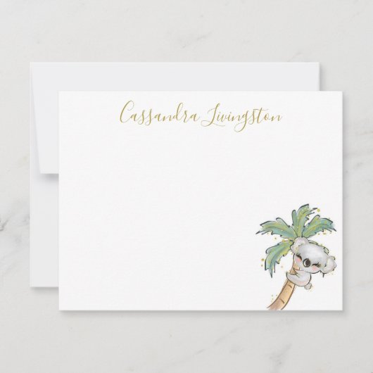 Cute Koala Beer Note Card Notitiekaartje (Voorkant)