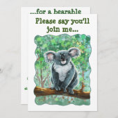 Cute Koala Beer Party Center Kaart (Voorkant / Achterkant)