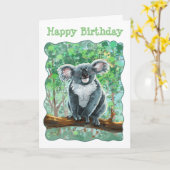 Cute Koala Beer Party Center Kaart (Gele Bloem)