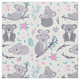 Cute Koala Beer Pattern Stof