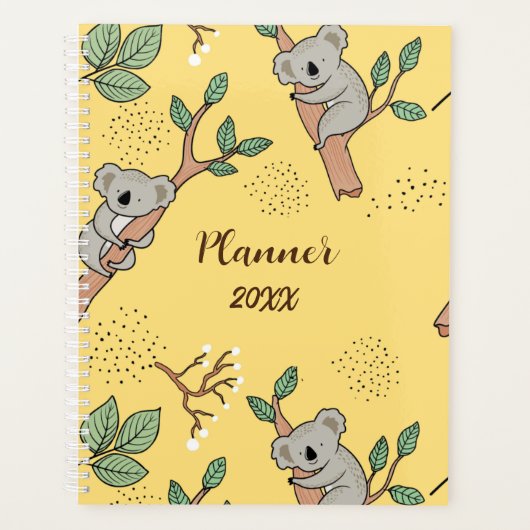 Cute Koala Beer Personalized Planner (Voorkant)