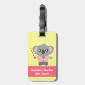 Cute Koala Beer Teacher Appreciation Persoonlijk Bagagelabel (Achterkant verticaal)