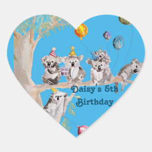 Cute Koala Beer Verjaardag Dierenfeest Sticker