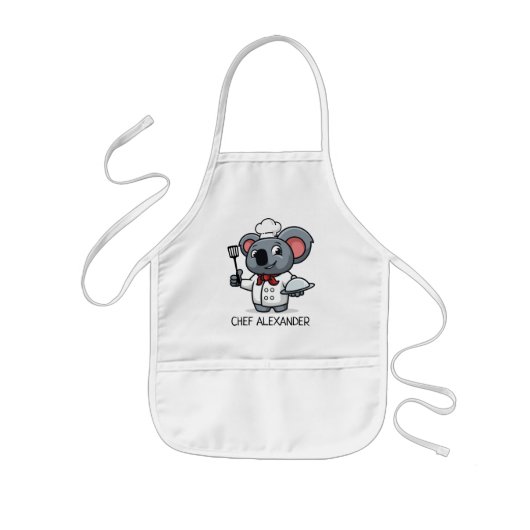 Cute Koala Chef Personaliseert het Schort van Kind (Voorkant)