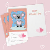 Cute Koala classe Valentine's Day Folded Cartes