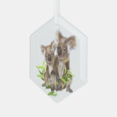 Cute Koala Cute Australian Beren Animal Fun Glas Ornament (Voorkant links)