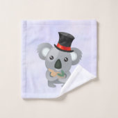 Cute Koala dans un chapeau noir (Gant de toilette)