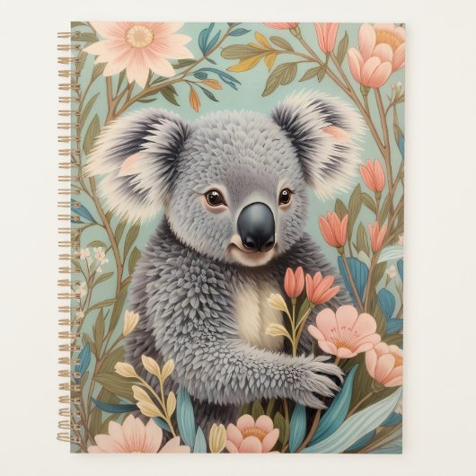 Cute Koala Elegant Pastel Floral (Devant)