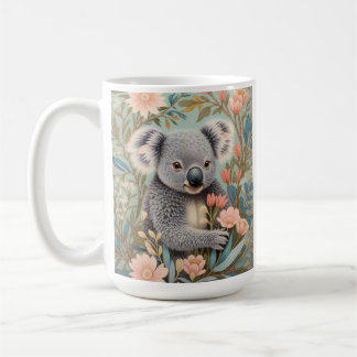 Cute Koala Elegant Pastel Floral Koffiemok