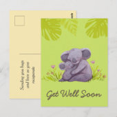 Cute Koala en Aanmoediging Groene post Briefkaart (Voorkant / Achterkant)