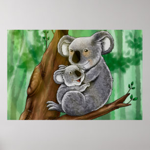 Cute Koala en Baby Poster