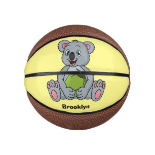 Cute koala en Coconut cartoon illustratie Basketbal