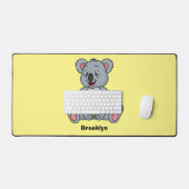 Cute koala en Coconut cartoon illustratie Bureaumat (Keyboard & Muis)