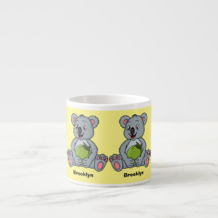 Cute koala en Coconut cartoon illustratie Espresso Kop