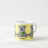 Cute koala en Coconut cartoon illustratie Espresso Kop (Voorkant rechts)