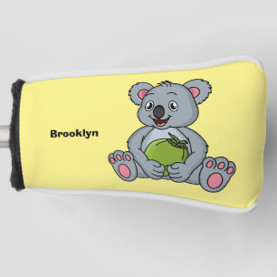 Cute koala en Coconut cartoon illustratie Golfheadcover