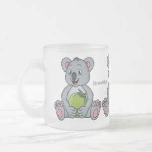 Cute koala en Coconut cartoon illustratie Matglas Koffiemok