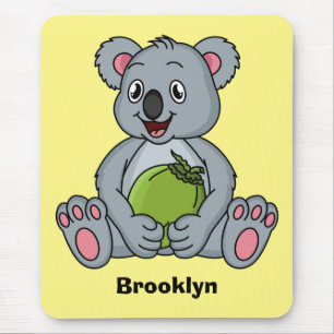 Cute koala en Coconut cartoon illustratie Muismat
