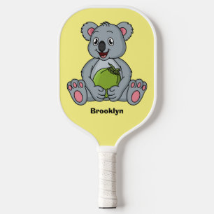 Cute koala en Coconut cartoon illustratie Pickleball Paddle
