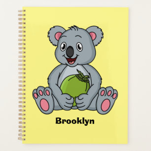 Cute koala en Coconut cartoon illustratie Planner