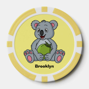 Cute koala en Coconut cartoon illustratie Poker Chips