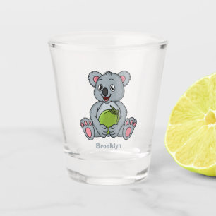 Cute koala en Coconut cartoon illustratie Shot Glas