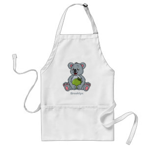 Cute koala en Coconut cartoon illustratie Standaard Schort