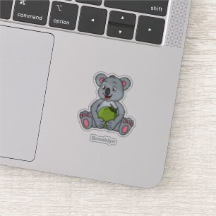 Cute koala en Coconut cartoon illustratie Sticker