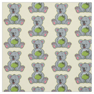 Cute koala en Coconut cartoon illustratie Stof
