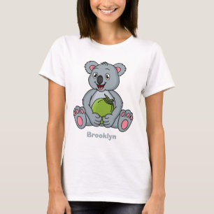Cute koala en Coconut cartoon illustratie T-shirt