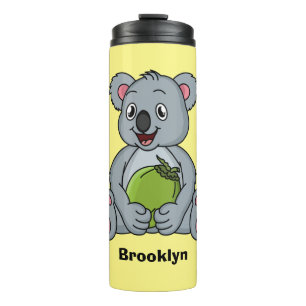 Cute koala en Coconut cartoon illustratie Thermosbeker