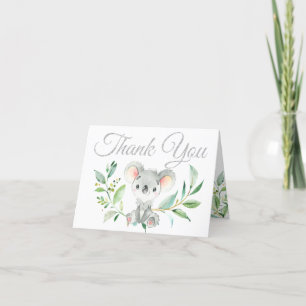 Cute Koala et Eucalyptus Baby shower Merci