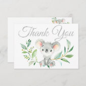 Cute Koala et Eucalyptus Baby shower Merci (Devant / Derrière)