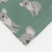 Cute Koala Eucalyptus Green Pattern Fleece Deken (Hoek)