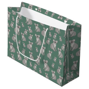 Cute Koala Eucalyptus Green Pattern Groot Cadeauzakje