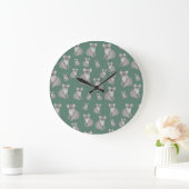 Cute Koala Eucalyptus Green Pattern   Grote Klok (Huis)