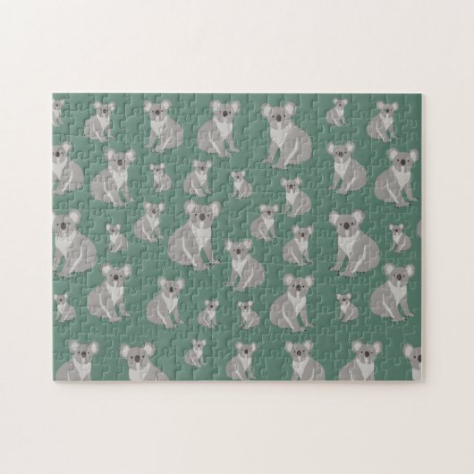 Cute Koala Eucalyptus Green Pattern Legpuzzel (Horizontaal)